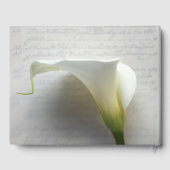 Calla lily op oud handschrift gastenboek (Achterkant)