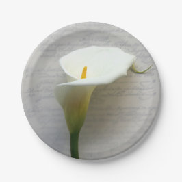 Calla lily op oud manuscript papieren bordje