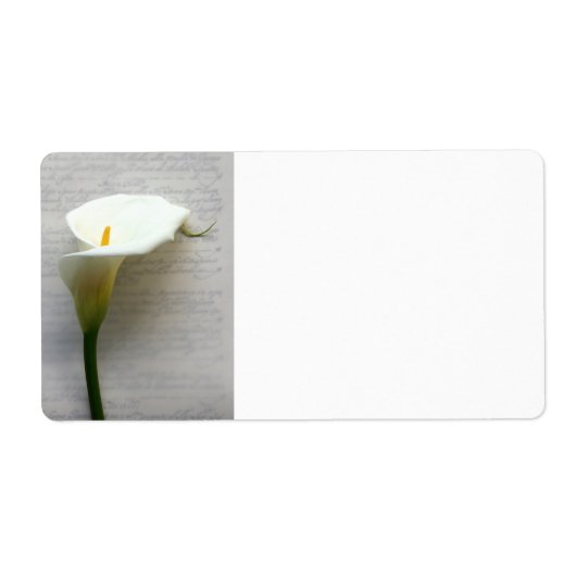 Calla Lily op oude handschrift label (Voorkant)