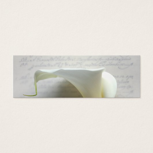 Calla Lily op oude script handschrift bladwijzer Mini Visitekaartjes (Voorkant)