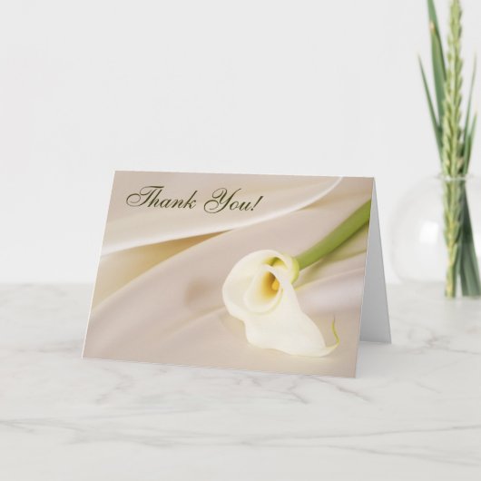 Calla Lily op White Satin, bedankt! Bedankkaart (Voorkant)