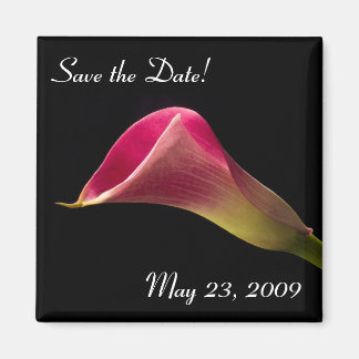 Calla Lily op zwart, Save the Date! Magneet