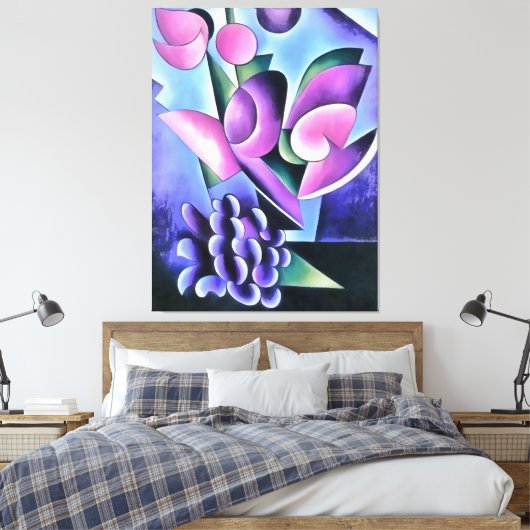 Calla Lily Paarse sensatie Abstracte kunst Canvas Afdruk (Insitu (Slaapkamer))