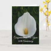 Calla Lily Personalized 40th Wedding Jubileum Kaart (Gele Bloem)