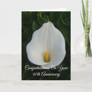 Calla Lily Personalized 40th Wedding Jubileum Kaart
