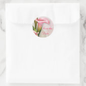 Calla Lily Pink Bewaar de datumenvelopzegel Ronde Sticker (Tas)