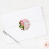 Calla Lily Pink Bewaar de datumenvelopzegel Ronde Sticker (Envelop)