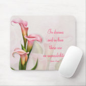 Calla Lily Pink  Citaat Mousepad Muismat (Met muis)