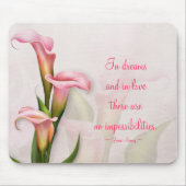 Calla Lily Pink Citaat Mousepad Muismat (Voorkant)