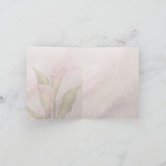 Calla Lily Pink Hartelijk dank Bedankkaart (Binnen)