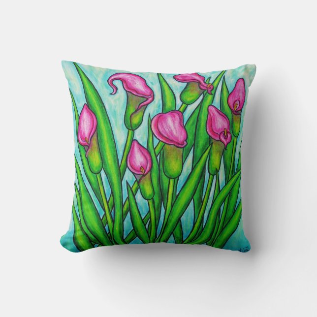 Calla Lily Polyester Sierkussen 16 x 16 inch (Voorkant)