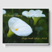 Calla Lily Raindrop Gastenboek (Voorkant)