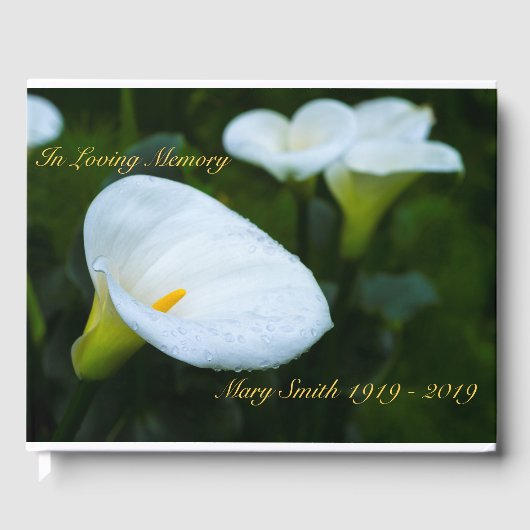 Calla Lily Raindrop Gastenboek (Voorkant)