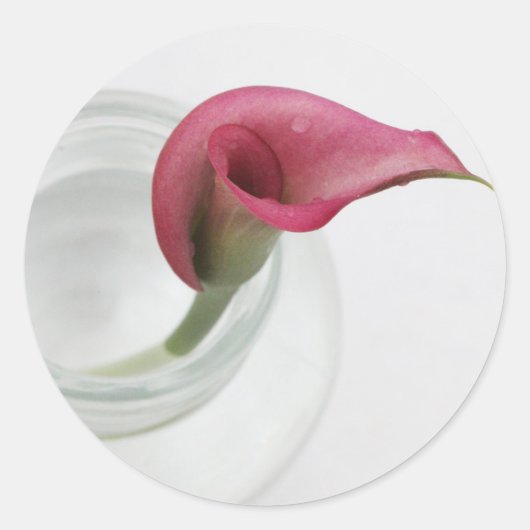Calla Lily Ronde Sticker (Voorkant)