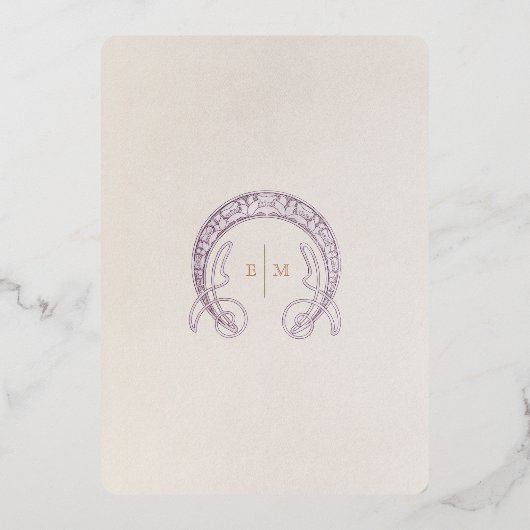 Calla Lily Roos Gold Foil Wedding Invitation Mucha Folie Uitnodiging (Achterkant)