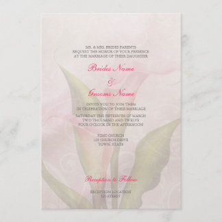 Calla Lily Roze 2 bruiloft uitnodiging