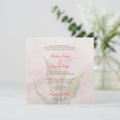 Calla Lily Roze 2 bruiloft uitnodiging (Staand voorkant)