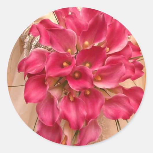 Calla Lily Roze Bruiloft Sticker (Voorkant)