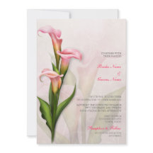 Calla Lily roze bruiloft uitnodiging