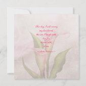 Calla Lily roze bruiloft uitnodiging (Achterkant)