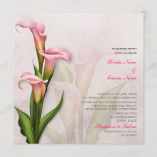 Calla Lily roze bruiloft uitnodiging