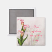 Calla Lily Roze Magneet ~ Mijn Geliefde (Voorkant / Achterkant)