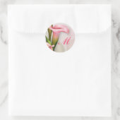 Calla Lily Roze Monogram Envelop Sticker (Tas)