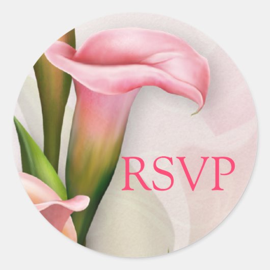 Calla Lily Roze RSVP Envelope Seal Ronde Sticker (Voorkant)