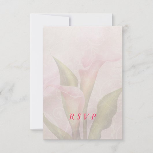 Calla Lily Roze RSVP-kaart RSVP Kaartje (Voorkant)