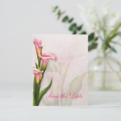 Calla Lily Roze sparen de Datum Save The Date (Staand voorkant)