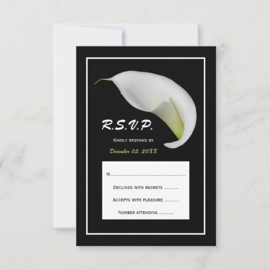 Calla Lily RSVP bruiloft uitnodiging (Voorkant)
