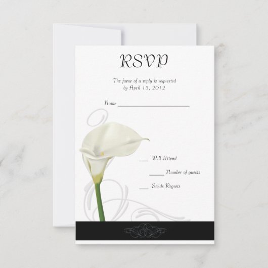 Calla Lily RSVP-kaart RSVP Kaartje (Voorkant)