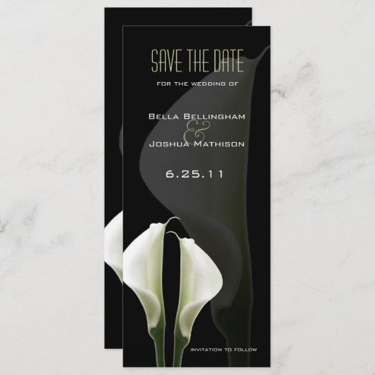 Calla Lily Save the Date Aankondiging (Voorkant / Achterkant)