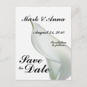 Calla Lily Save the Date Briefkaart (Voorkant)