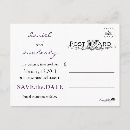 Calla Lily Save the Date Briefkaart (Achterkant)