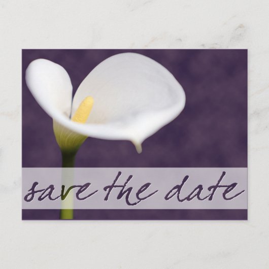 Calla Lily Save the Date Briefkaart (Voorkant)