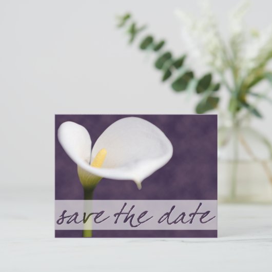 Calla Lily Save the Date Briefkaart (Staand voorkant)