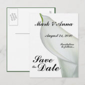 Calla Lily Save the Date Briefkaart (Voorkant / Achterkant)