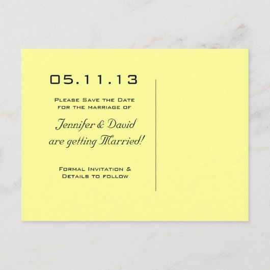 Calla Lily Save the Date Briefkaart (Achterkant)