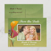 Calla Lily Save the Date Foto Briefkaarten (Voorkant / Achterkant)