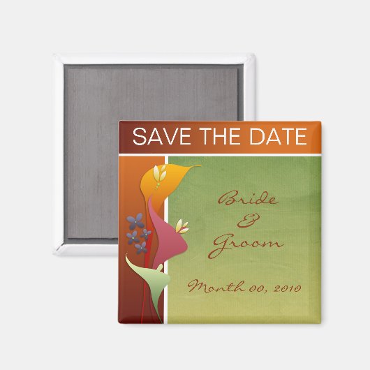 Calla Lily Save the Date magneten (Voorkant / Achterkant)