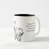 Calla lily schetst koffie mok zwart-wit (Voorkant rechts)