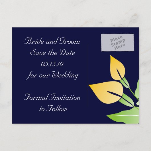 Calla Lily Sla de datum Briefkaarten (Achterkant)