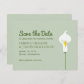 Calla Lily Sla de datum op Save The Date (Voorkant / Achterkant)