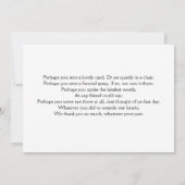 Calla Lily Sympathie Hartelijk dank Bedankkaart (Achterkant)