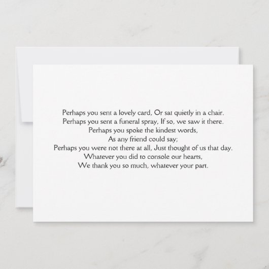 Calla Lily Sympathie Hartelijk dank Bedankkaart (Achterkant)