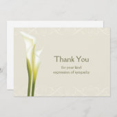 Calla Lily Sympathie Hartelijk dank Bedankkaart (Voorkant / Achterkant)