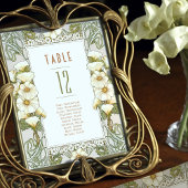 Calla Lily Table Numbers Art Nouveau Wedding Kaart