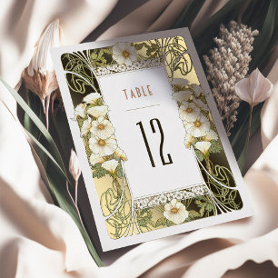 Calla Lily Tafelnummers Art Nouveau Mucha