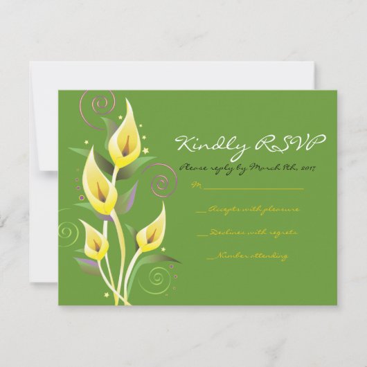 Calla Lily Trouw Uitnodiging Uitnodiging Bloem Ant (Voorkant)